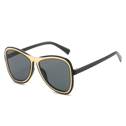 Occhiali Da Sole Aviator Oversize Retro Lenti PC Sfumate Protezione UV400 Montura Mista Moda