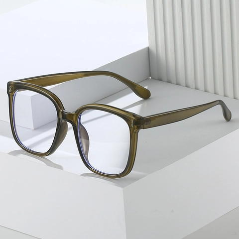 Oversized Square Blue Light Blocking Glasses TR90 Retro Frame Fashion UV400 Eyewear Women Men Unisex