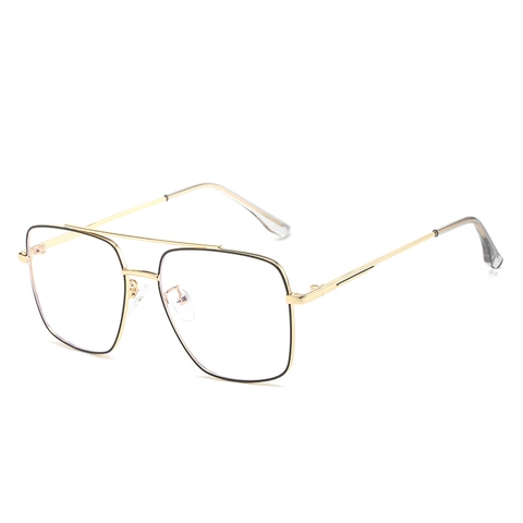 Occhiali Da Vista Quadrati In Metallo Retrò Anti Luce Blu Doppio Ponte Occhiali Ottici Di Moda Per Uomo Donna