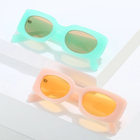 Occhiali Da Sole Rettangolari Con Montatura Spessa Moda Retro Y2K Shades Protezione UV400 Montatura In PC Lenti AC Per Donne Uomini Viaggi