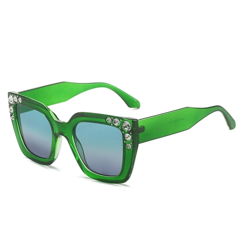 Square Sunglasses Oversized PC Frame Rhinestone UV400 Gradient Lenses Fashion Streetwear For Women