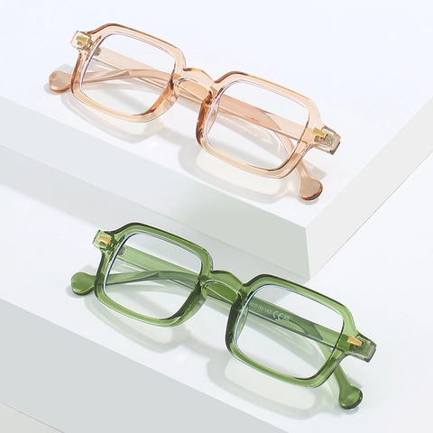 Retro Square Eyeglasses Frame Anti Blue Light Glasses Thick PC Frame Fashion Eye Protection Optical Spectacles Unisex