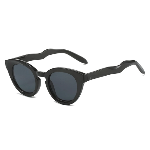 Occhiali Da Sole Moda Montatura PC Aste Ondulate Protezione UV400 Retro Ovali Occhio Di Gatto Per Donne Uomini