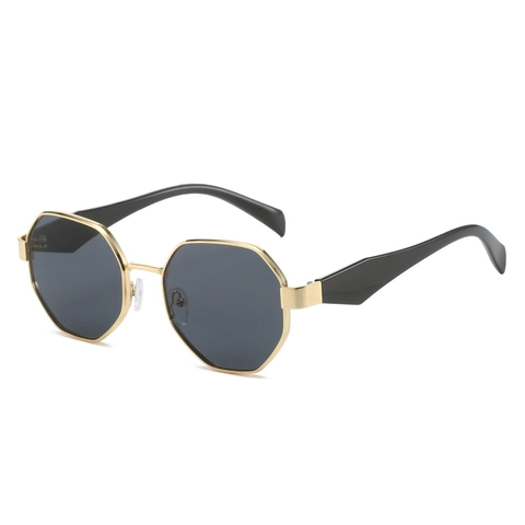 Octagon Sunglasses Women Metal Polygon Frame UV400 Protection Vintage Trendy Street Style Outdoor Eyewear