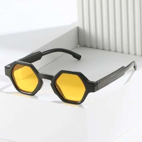 Hexagonal Sunglasses UV400 Protection PC Geometric Polygon Small Frame Retro Fashion Eyewear For Outdoor Travel