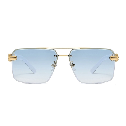 Fashion Oversized Square Rimless Sunglasses Metal Frame Gradient Lenses UV400 Retro Luxury Shades Eyewear For Women Men