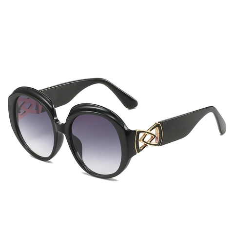 Occhiali Da Sole Ovali Retrò Da Donna Moda Grande Montatura PC UV400 Lenti Sfumate Aste In Metallo