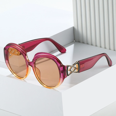 Occhiali Da Sole Ovali Retrò Da Donna Moda Grande Montatura PC UV400 Lenti Sfumate Aste In Metallo