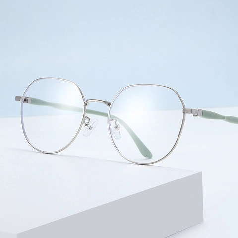 Occhiali Con Montatura In Metallo Poligonale Anti Luce Blu Leggeri Ottici Per Uomo Donna Moda Retrò