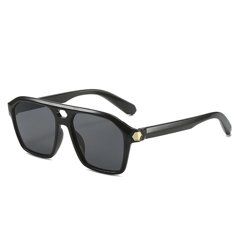 Square Sunglasses Double Bridge Retro Oversized PC Frame UV400 Protection Fashion Trendy Eyewear For Women And Men
