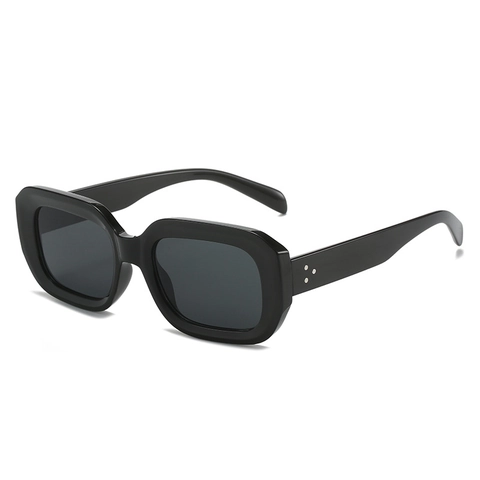 Square Sunglasses Retro Fashion PC Frame UV400 Protection Rivet Decor Unisex Personality Street Style