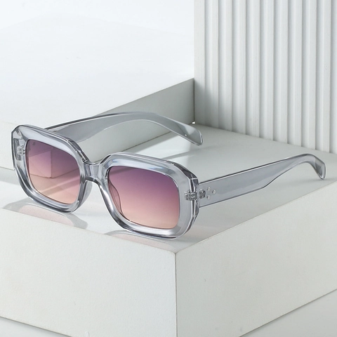 Square Sunglasses Retro Fashion PC Frame UV400 Protection Rivet Decor Unisex Personality Street Style