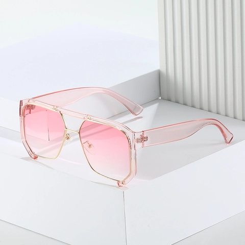 Oversized Sunglasses UV400 Protection PC Lens Metal Double Bridge Punk Hip Hop Fashion Eyewear For Men Women Trendy
