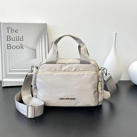 Borsa A Tracolla In Nylon Grande Capacità Tasche Multiple Borsa A Mano Da Viaggio Con Tracolla Larga Regolabile Minimalista Per Donne
