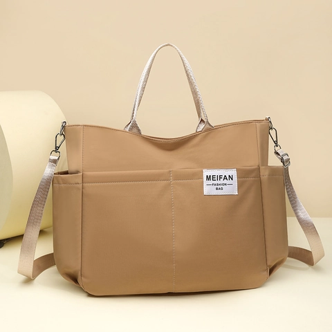 Nylon Tote Tas Grote Capaciteit Multi Pocket Handtas Schoudertas Crossbody Waterdicht Japanse Eenvoudige Stijl Dames