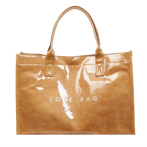 Damen Tote Bag Große Kapazität Wasserdichtes PVC Material Transparentes Design Buchstabendruck Trendige Minimalistische Handtasche