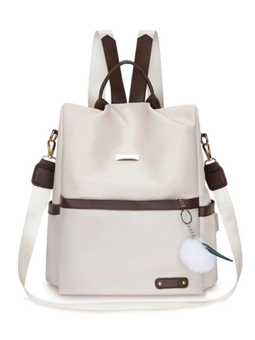 Zaino Da Donna In Tessuto Oxford Antifurto Grande Capacità Viaggio Casual Moda Con Ciondolo A Pompon