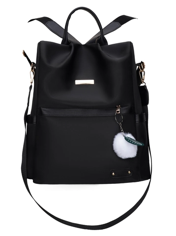 Zaino Da Donna In Tessuto Oxford Antifurto Grande Capacità Viaggio Casual Moda Con Ciondolo A Pompon