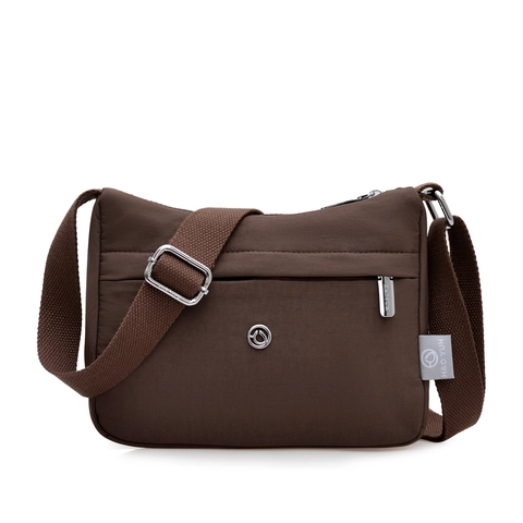 Nylon Crossbody Bag Waterproof Multi Pocket Casual Shoulder Bag Adjustable Strap Fashion Solid Color For Women