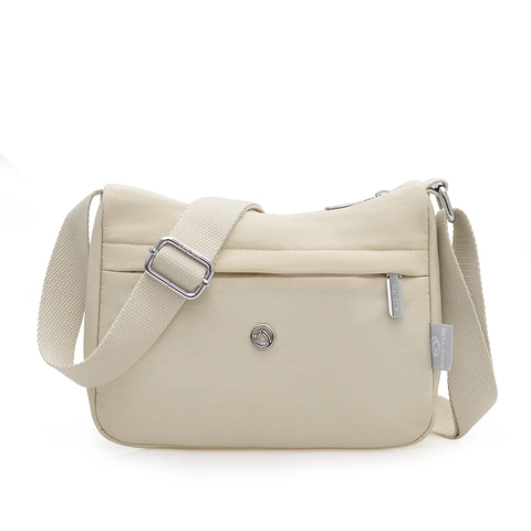 Nylon Crossbody Bag Waterproof Multi Pocket Casual Shoulder Bag Adjustable Strap Fashion Solid Color For Women