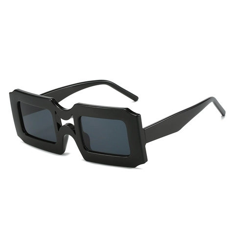Occhiali Da Sole Quadrati Retro Montatura PC Protezione UV400 Moda Y2K Aste Larghe Punk Donna Uomo