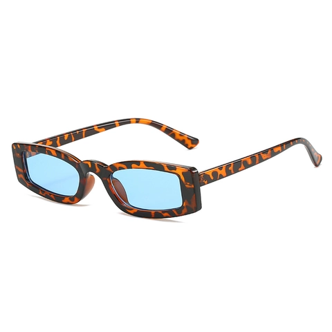 Rechthoekige Zonnebril Retro Smal PC Frame UV400 Bescherming Trendy Y2K Hip Hop Bril Voor Dames Heren