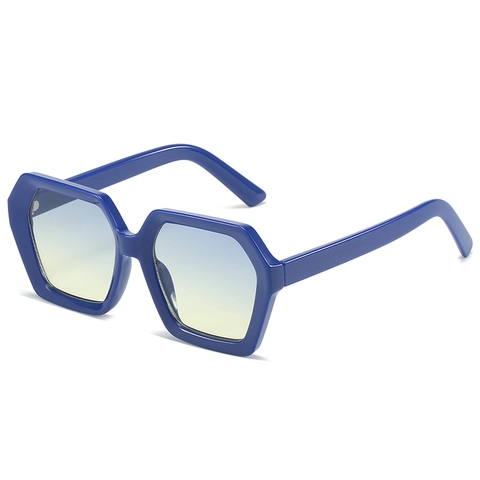 Übergroße Sechseckige Sonnenbrille Für Damen Geometrischer PC Rahmen UV400 Schutz Retro Mode Outdoor