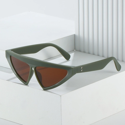 Occhiali Da Sole Cat Eye Triangolari Per Donne Uomini Montatura PC Protezione UV Geometrico Retro Alla Moda