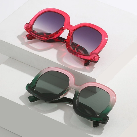Gafas De Sol De Gran Tamaño Protección UV400 Lentes Degradadas Montura De PC Irregular Moda Retro Para Hombres Mujeres