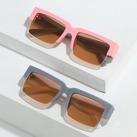 Vintage Square Sunglasses Retro Rectangular Sun Glasses UV400 Protection PC Metal Frame Fashion Eyewear For Men Women