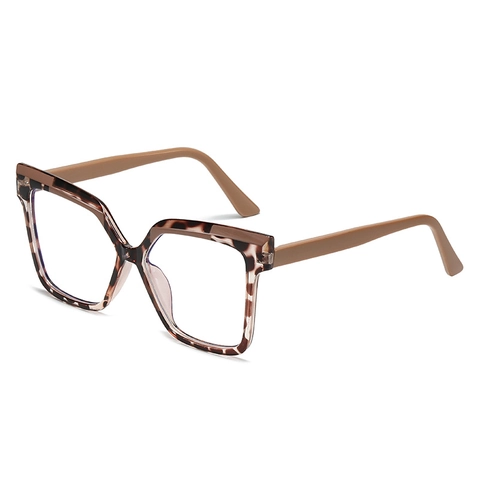 Occhiali Da Vista Da Donna TR90 Montatura Quadrata Grande Anti-Luce Blu Moda Blocchi Di Colore Retro Oversize