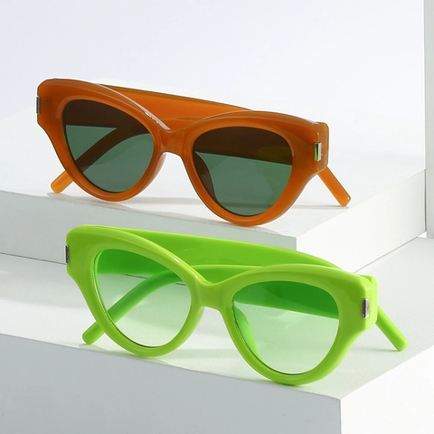 Mode Retro Katzenaugen Sonnenbrille Für Damen UV400 Schutz PC Rahmen Polycarbonat Gläser Stilvolle Outdoor Sonnenbrille