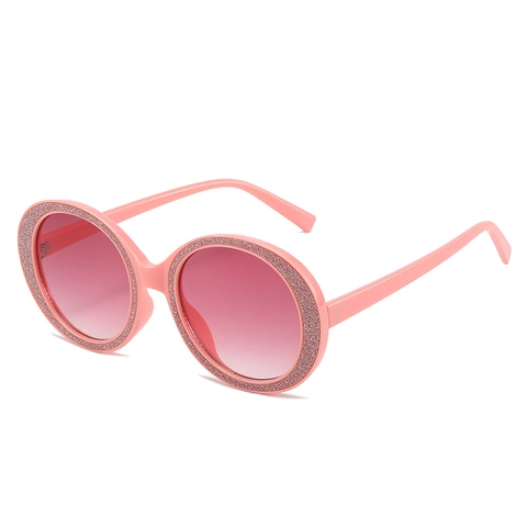 Lunettes De Soleil Rondes Surdimensionnées Monture PC Pailletée Protection UV400 Style Hip Hop Rétro Unisexe