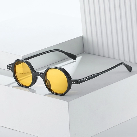 Gafas De Sol Poligonales Protección UV400 Vintage PC Montura Gruesa Retro Gafas Octogonales Mujeres Hombres Accesorio