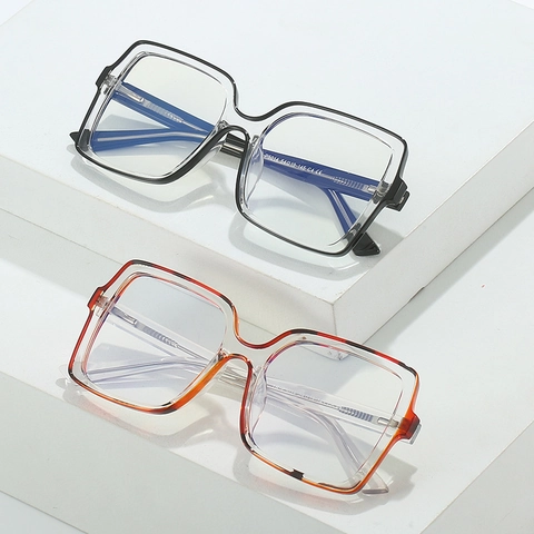 Occhiali Anti Luce Blu Montatura Quadrata Grande Retro Trendy TR90 Occhiali In Metallo Per Uso Al Computer Unisex