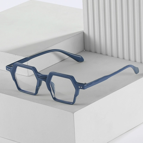 Hexagonal Geometric Optical Glasses PC Frame Anti Blue Light Clear Lens Oversized Fashion Eyewear For Men Women