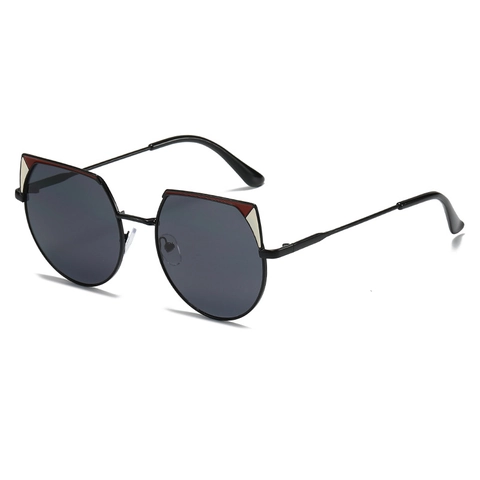 Occhiali Da Sole Cat Eye Irregolari Montatura In Metallo Protezione UV400 Lenti Sfumate Patchwork Geometrico Moda Donna