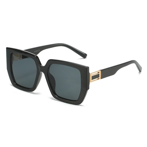 Oversized Square Frame Sunglasses PC Metal Decoration UV400 Protection Fashion Trendy Eyewear For Women Men