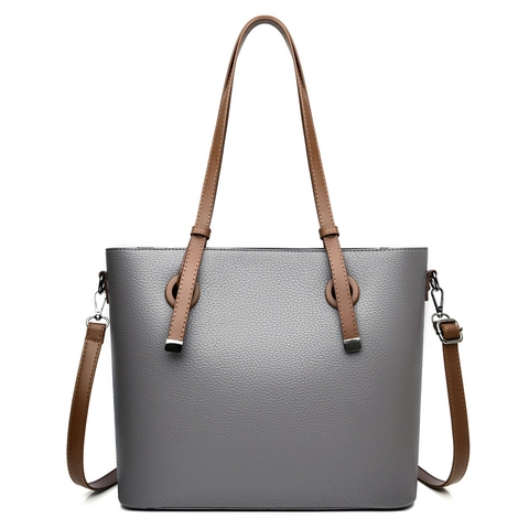 Grande Borsa Tote Da Donna Pelle PU Motivo Litchi Pendolare Borsa A Tralla Con Tracolla Regolabile Stile Professionale