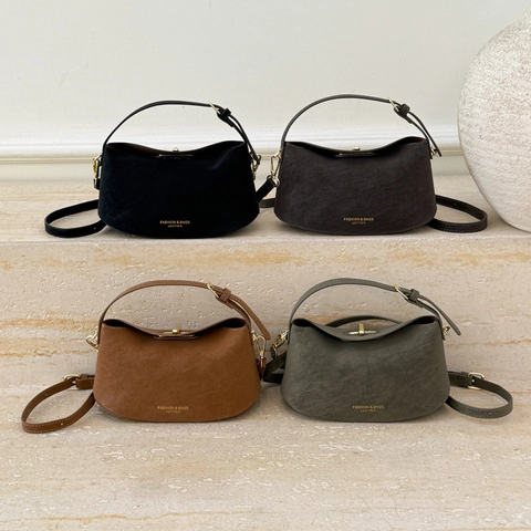 Borsa Tracolla Retro Pelle PU Donna Borsa Mano Mezzaluna Piccola Borsa Spalla Sottoascella Minimalista Elegante Chic