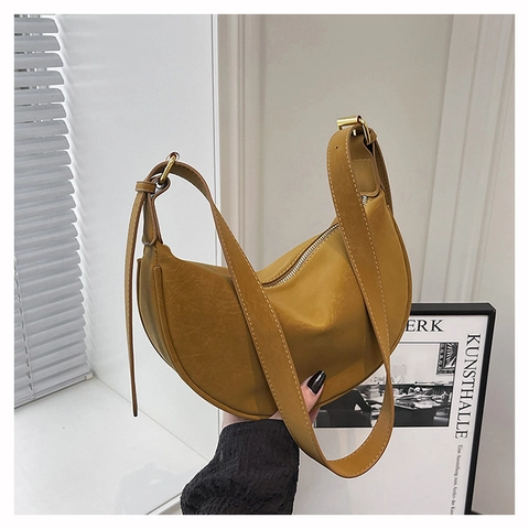 Vintage Wildleder Hobo Tasche Für Damen Große Halbmond Umhängetasche Mit Verstellbarem Riemen Reißverschluss Lässig