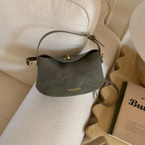 Borsa Tracolla Retro Pelle PU Donna Borsa Mano Mezzaluna Piccola Borsa Spalla Sottoascella Minimalista Elegante Chic