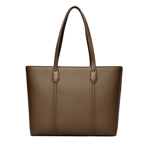 Borsa Tote Da Donna Grande Capacità Pelle PU Grana Litchi Borsa A Spalla Minimalista Per Lavoro Pendolare Moda