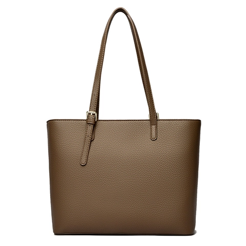 Women Tote Bag Lychee Pattern PU Leather Large Capacity Shoulder Handbag For Commuting Office Work Simple Trendy