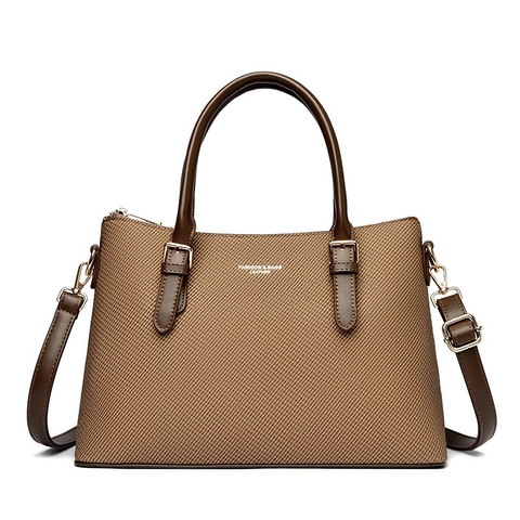 Women Tote Handbag PU Leather Woven Texture Large Capacity Detachable Shoulder Strap Vintage Commuter Daily Bags