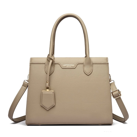 Women Lychee Pattern PU Leather Tote Bag Large Capacity Shoulder Crossbody Handbag Retro Versatile Work Travel