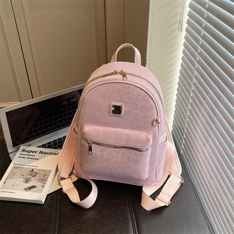 Mode Leopard Druck Rucksack Wildleder Textur Große Kapazität Lässige Reise Tagesrucksack Retro Schick Für Frauen