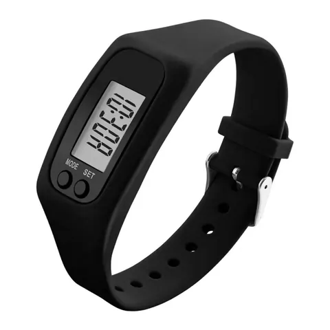 Digital Sports Watch Silicone Pedometer Fitness Tracker Calorie Distance Counter LCD Display Plastic Case For Kids Adults