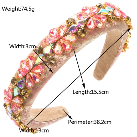 Cerchietto Largo Vintage Barocco Per Donna In Tessuto Lega Vetro Strass Floreale Accessori Capelli Per Matrimonio Festa