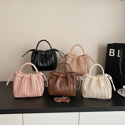 Borsa A Tracolla Pieghettata In Pelle PU Con Coulisse Borsa A Mano Nuvola Per Donna Borsa A Spalla Versatile